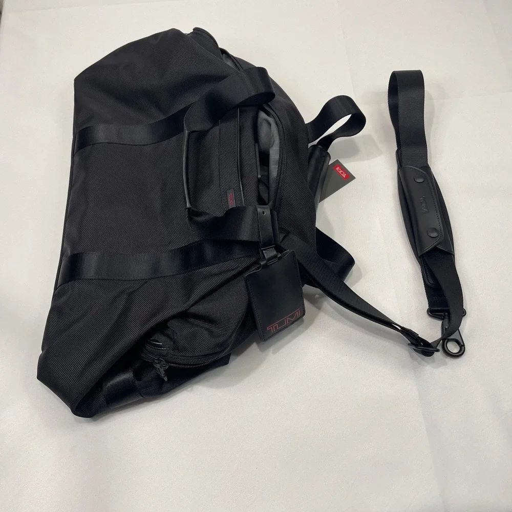 Tumi‎ Small Soft Travel Satchel Black Ballistic Nylon Duffle Bag Corp Collection